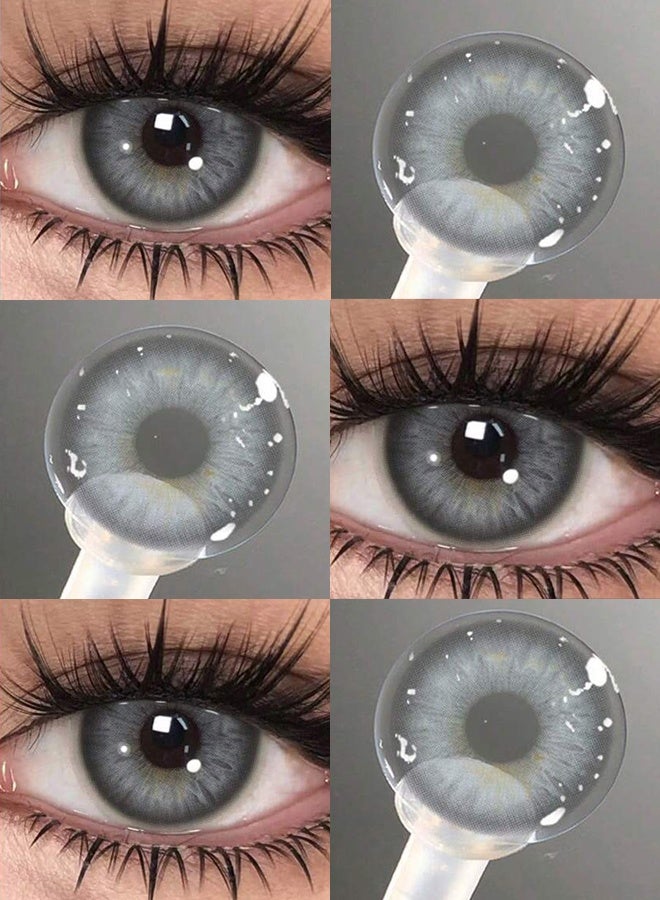 Catchu Look Yearly Grey Colored Lenses 14.5mm Contact Lenses for Enlarge Eyes - Image 2